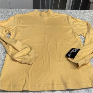 Southern Lady Bold Gold Mock Neck Top NOS